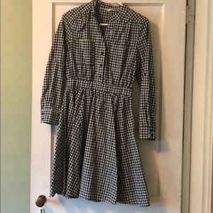 Freeway Checked Fit and Flair Dress